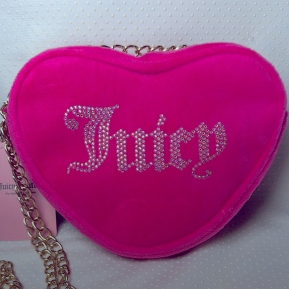 Juicy Couture Kids Pink Heart-Shaped Bag With Gold Chain, NWT - Picture 5 of 5